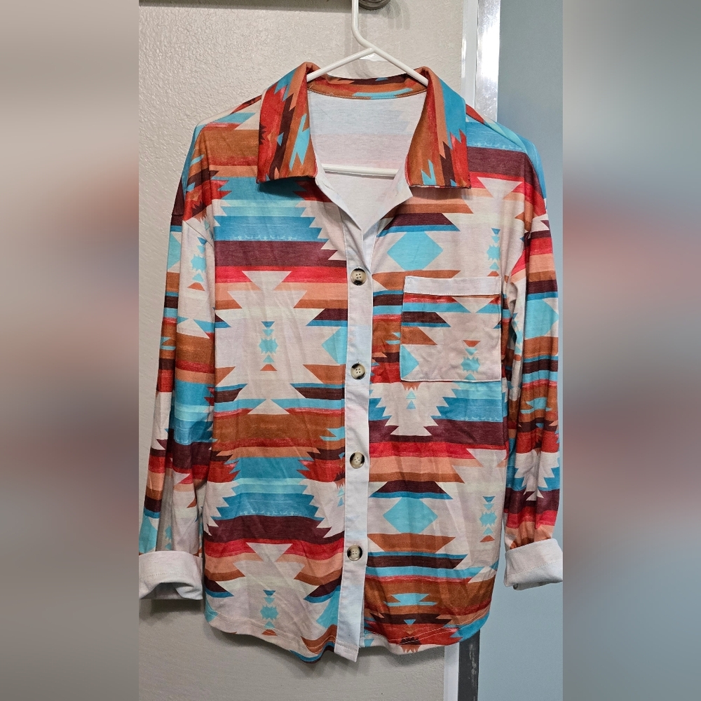 Southwest Print Button Up
